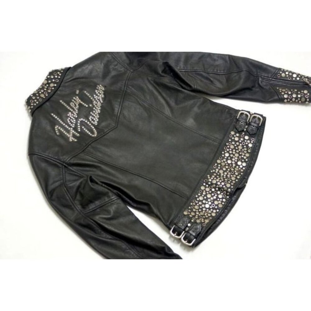 Harley-Davidson Women’s Roxy Bling Black Leather Jacket - Picture 7 of 15